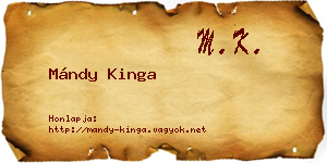 Mándy Kinga névjegykártya